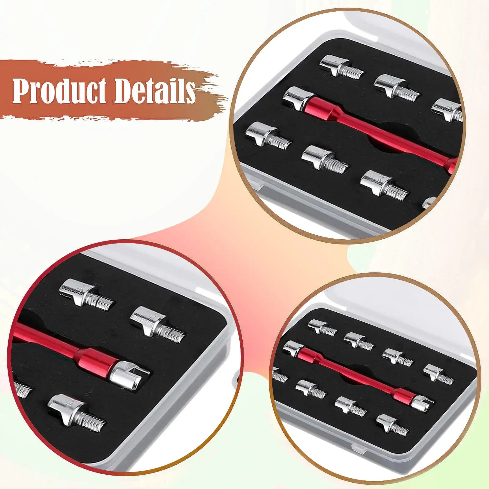 

Motorcycle Spoke Wrench 10 Size Professional Repair Tool Aluminum Iron Portable Kit for Wheel Care