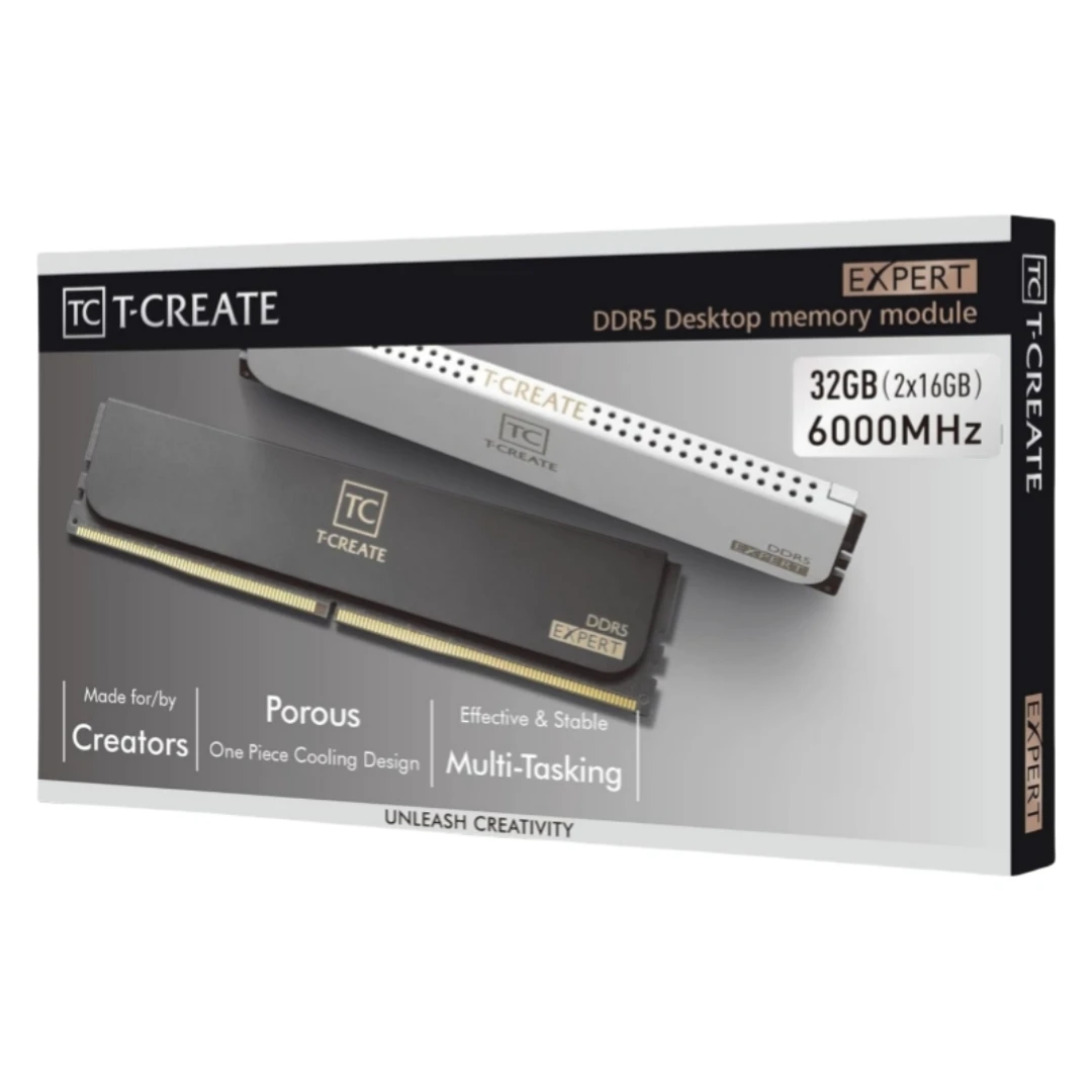 TEAMGROUP T-CREATE EXPERT Overclocking 10L DDR5 2x16GB/2x32GB 6000MHz 6400MHz 7200MHz Module de mémoire de bureau Ram noir/blanc