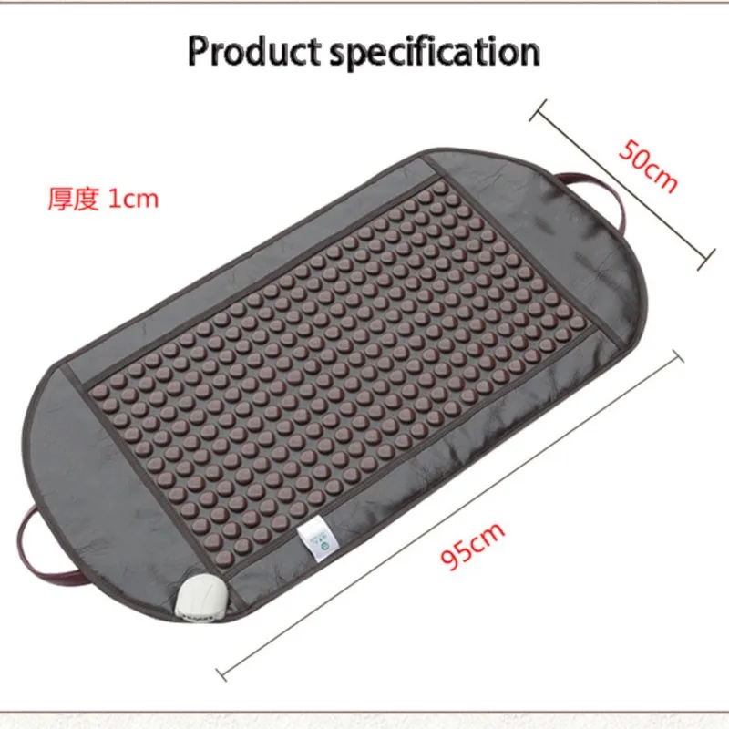 95*50CM Natural Real Jade Stone Tourmaline Thermal Massage Mat Far FIR Heat Ceramic Mattress FREE GIFT