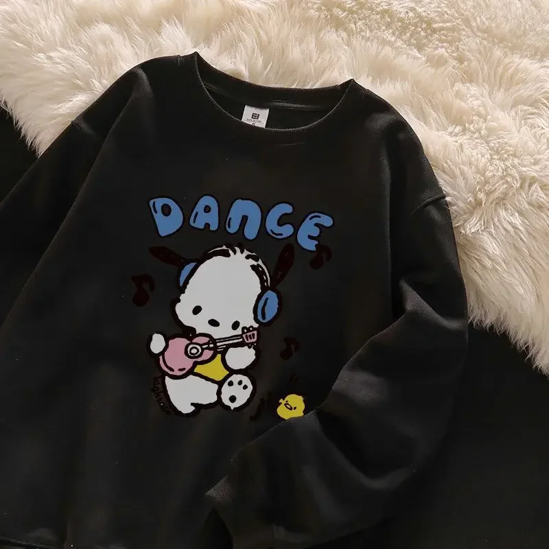 Sanrio Kawaii Pochacco Sweatshirt Children Cartoon Cute Printing Loose Pullover Student Fashion Casual Anime Top Gift for Kids