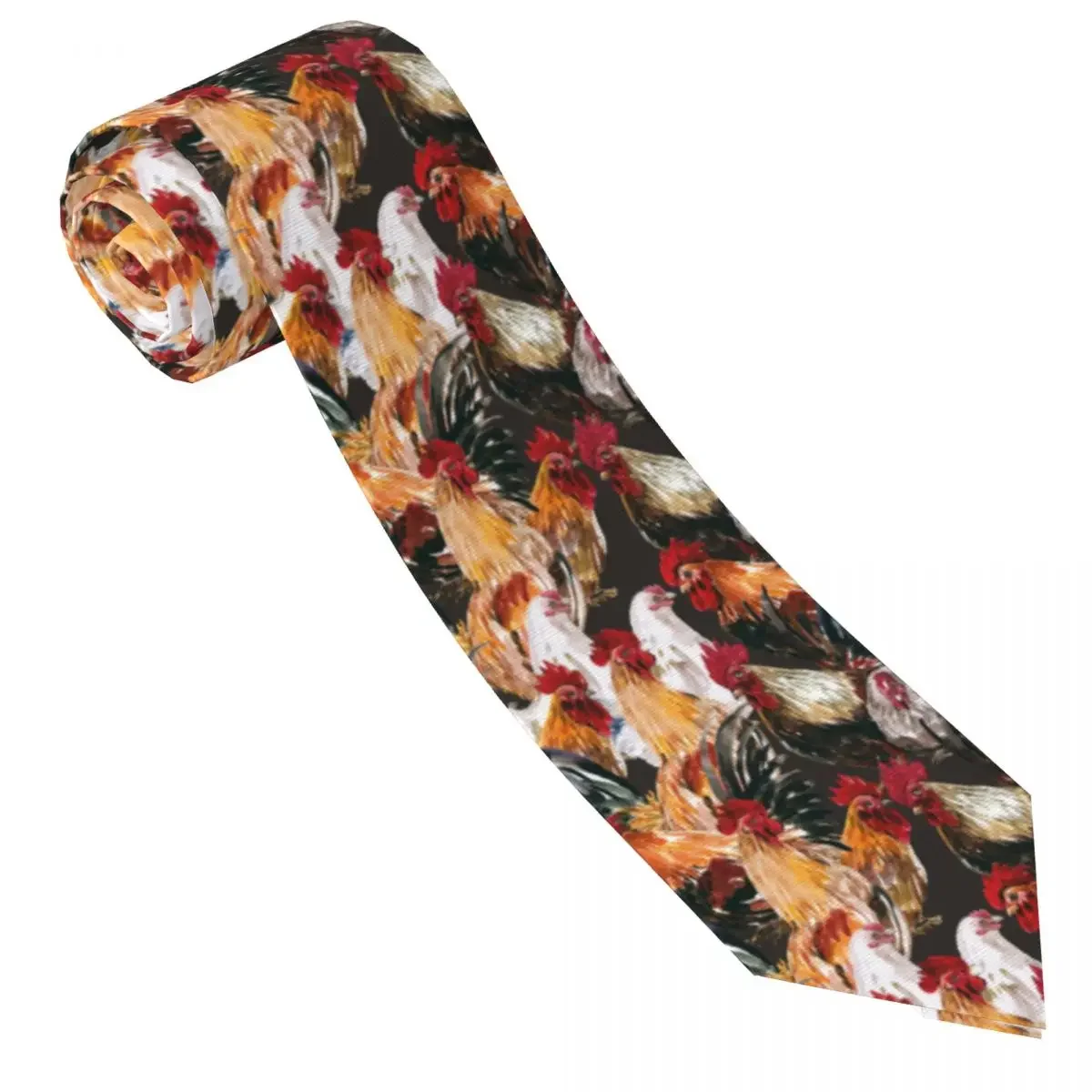 Casual Arrowhead Skinny Chicken Rooster Painting Necktie Slim Tie For Party Formal 