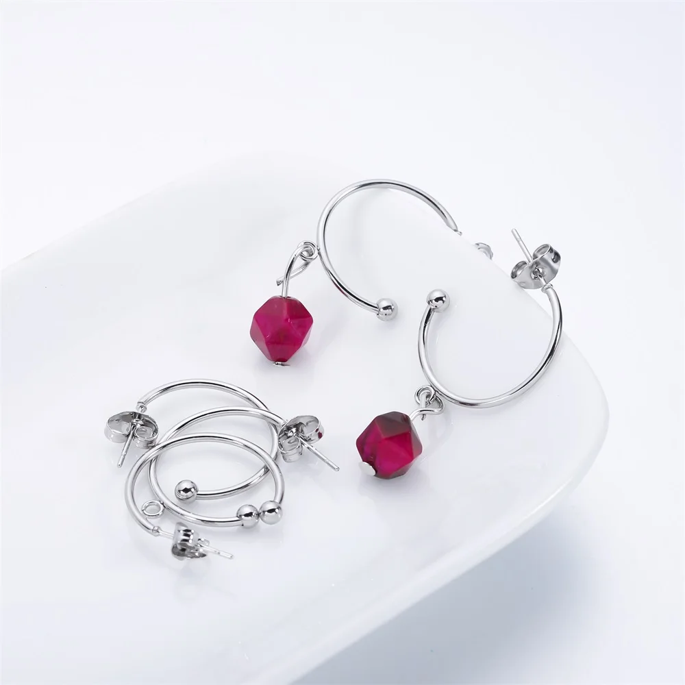 6pcs Stainless Steel Ear Wire C-shaped Earring Hooks Connector Dangle Hoop Earrings Components for DIY Jewelry Making Accessorie