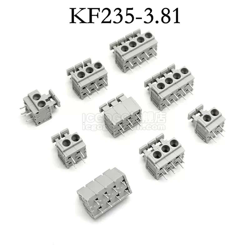 10Pcs Kf235-3.81mm Spring Push Type Terminal Block 2p 3p 4p 5p 6p 8p Screw Free PCB Terminal Block 3.81mm pitch