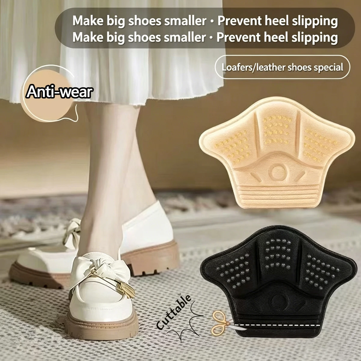 Women Heel Protectors Anti-Slip Heel Cushions Inserts for Women Men Shoe Heel Inserts Prevent Rubbing Blisters Heel Slipping