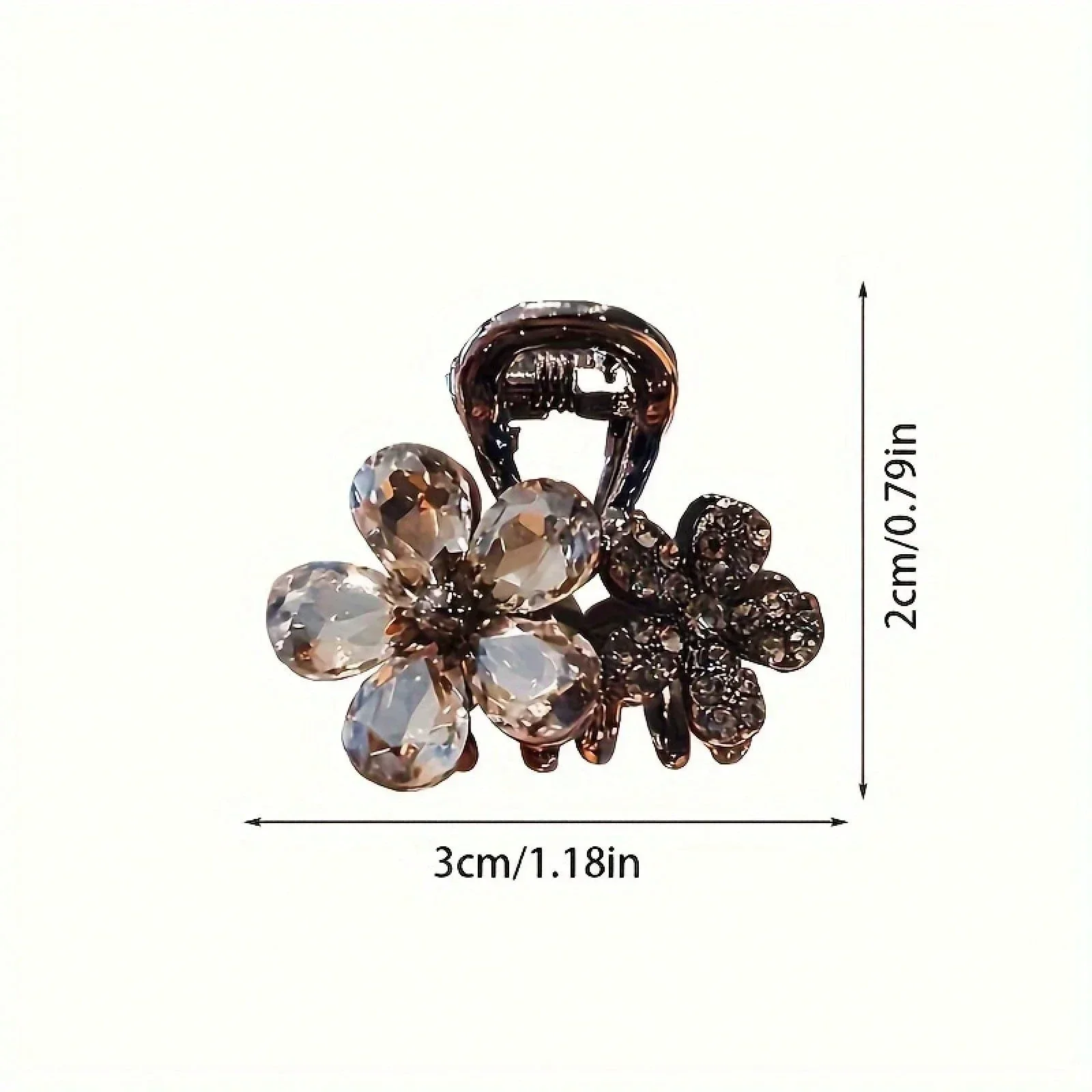 

Elegant Flower Hair Clip With Crystals Alloy Shark Clip For Women