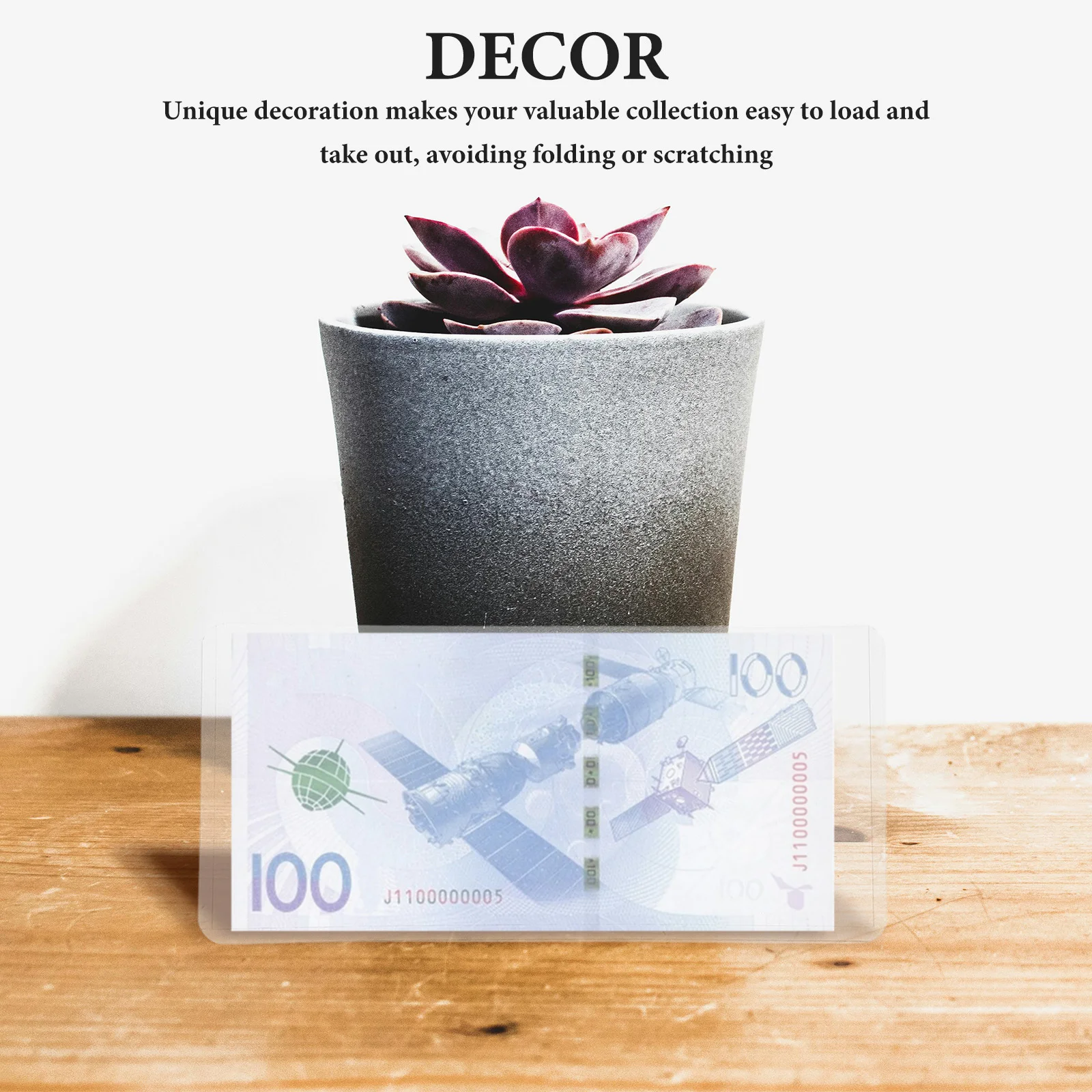 12Pcs Clear Banknote Protective Sleeves PVC Small Currency Bag Banknotes Holder Storage Pouch Money Organizer