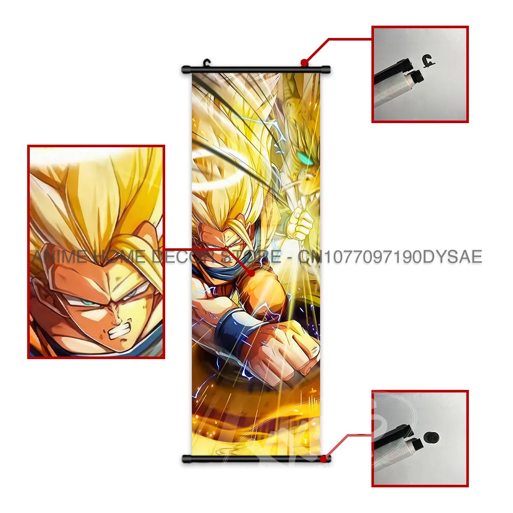 Dragon Ball Poster Trunks Home Dekorative Vegeta Hängende Gemälde Gotenks Tapete Frieza Scrolls Bild Beerus Wandkunstwerk – Detail 5