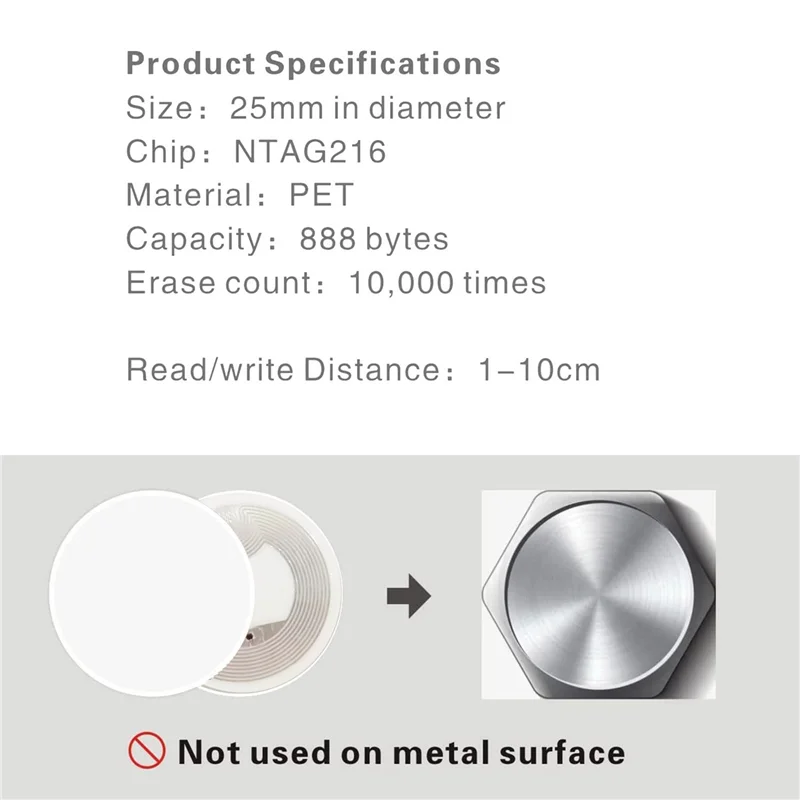 

AIAI 500Pcs NFC Ntag216 Sticker Ntag216 NFC Tags NFC 216 Tag Ntag216 NFC Cards 13.56Mhz NFC Tag Stickers 888 Bytes Memory