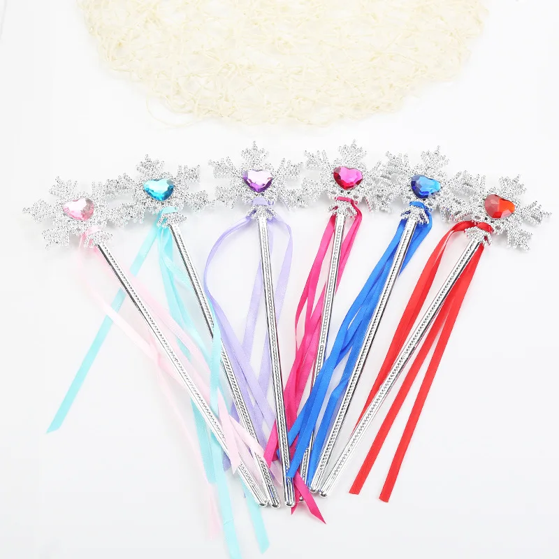 1Pcs Cute Fantasy Snowflake Fairy Wand Birthday Party Halloween Princess Cosplay Prop Children\'s Magic Wand Girl Birthday Gift