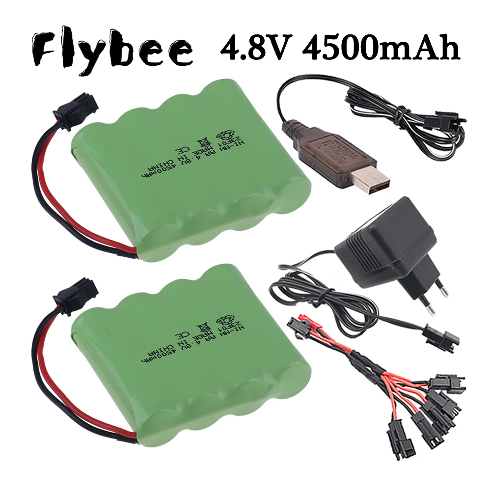 

Upgrade 4.8v 4500mah NiMH Battery Charger Set For Rc toys Cars Tanks Robots Boats Guns Ni-MH AA 4.8v Rechargeable Battery Pack