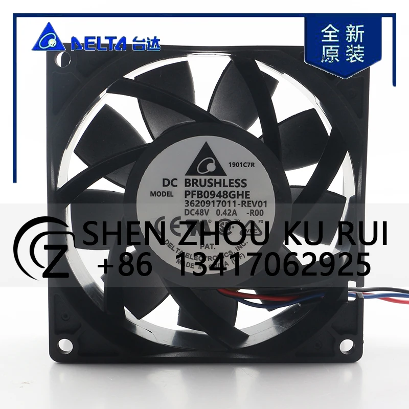

Delta 5V 12V 24V DC 48V 0.42A AC EC 9038 90X90X38MM 9CM Pressurized temperature control dual ball cabinet PFB0948GHE cooling fan