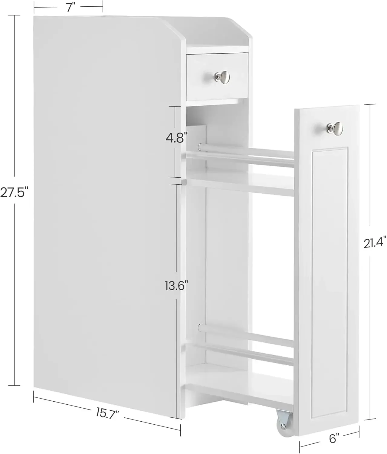 Small Bathroom Storage Cabinet, Toilet Paper Storage Cabinet with Slide Out Drawers, for Small Spaces, bathroom furniture.White