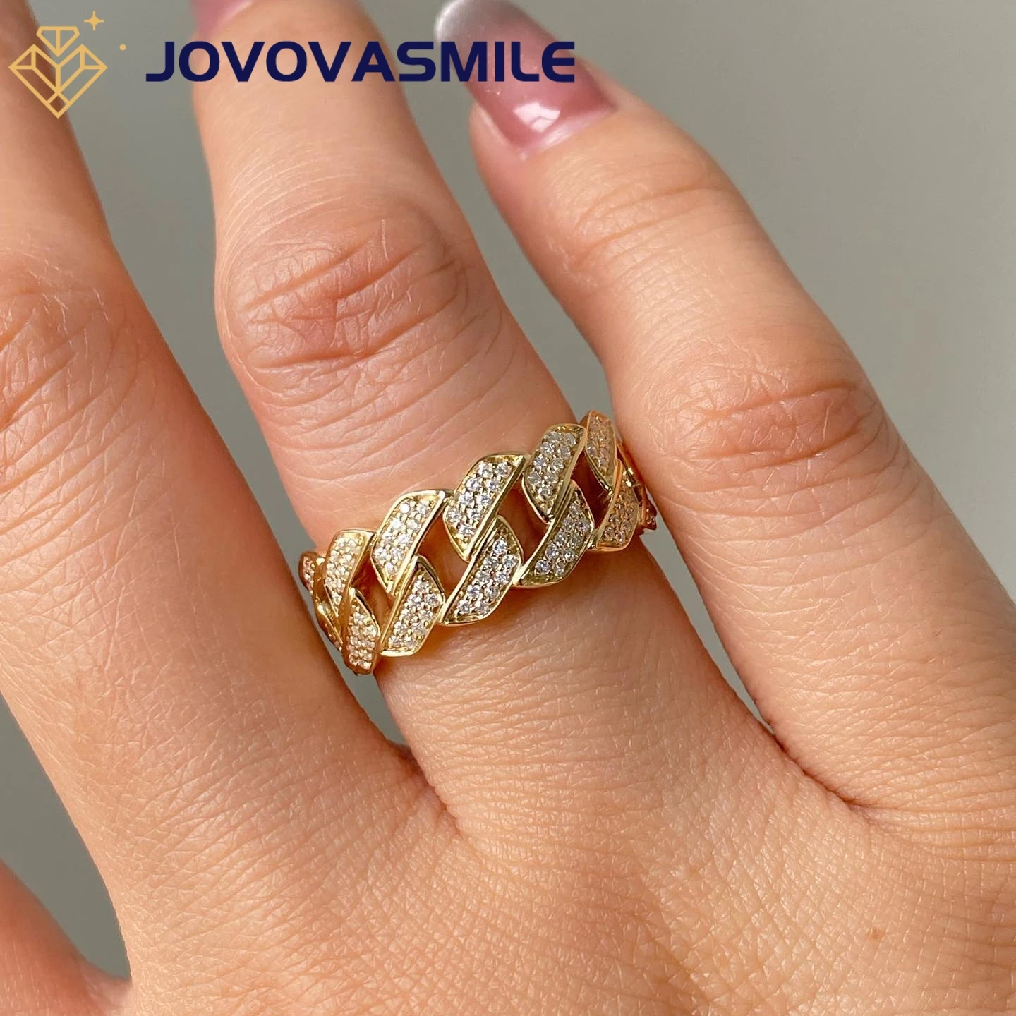 

JOVOVASMILE Moissanite Rings 14K Solid Yellow Gold Ring Band for Woman Wedding Engagement