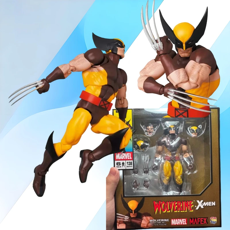 

100% Оригинальная фигурка MAFEX 138 Mafex No.138 Волкерин (Коричневый) из комиксов, версия X-Men, переиздание, в наличии, коллекционная модель, игрушка-фигурка аниме