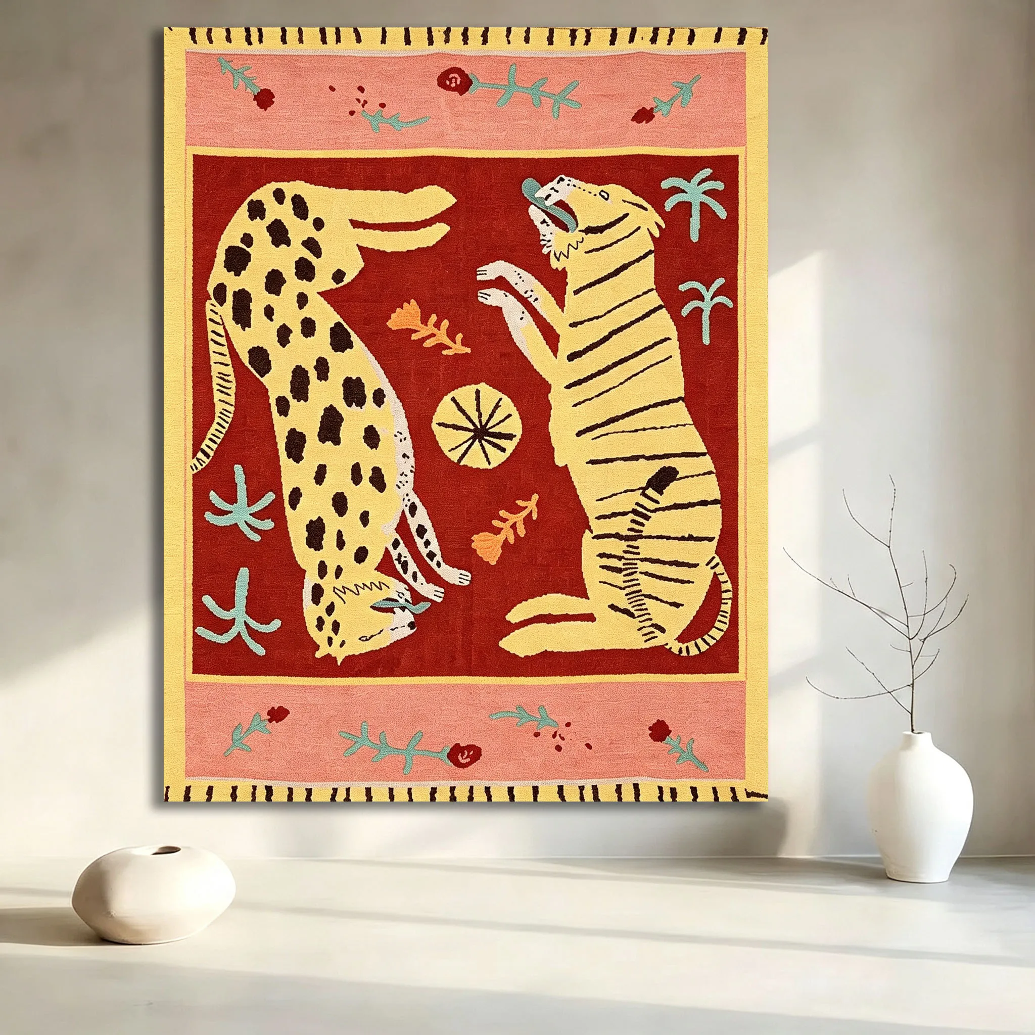 Leopard-print Tiger Tapestry Bohemian Style Tapestry Suitable For Bedroom Dormitory And Party Aesthetic Wall Hanging Decor Gift