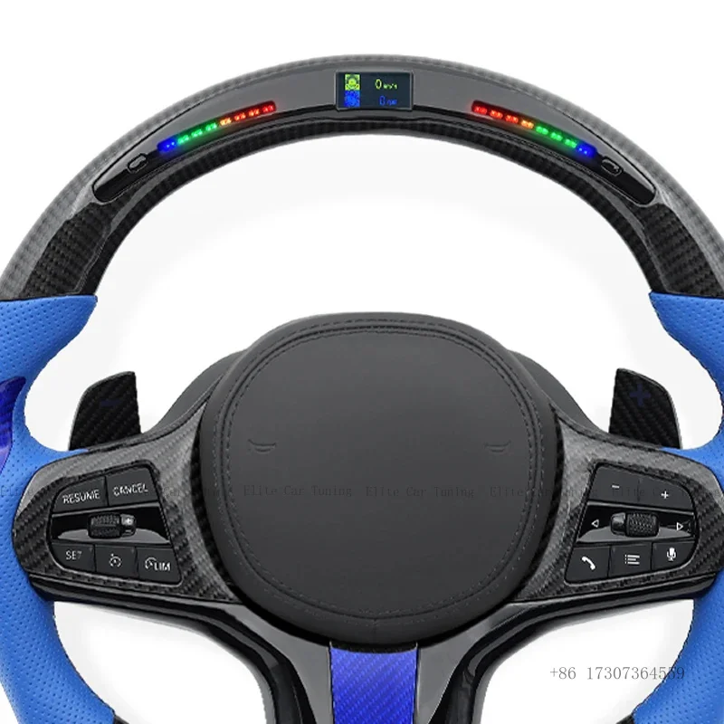 Sport LED Blue Carbon Steering Wheel for BMW F/G Class G05 G06 G07 G08 G11 G12 G14 G15 G16 G17 G20 G29 G30 G31 G32 F10 F20 F30