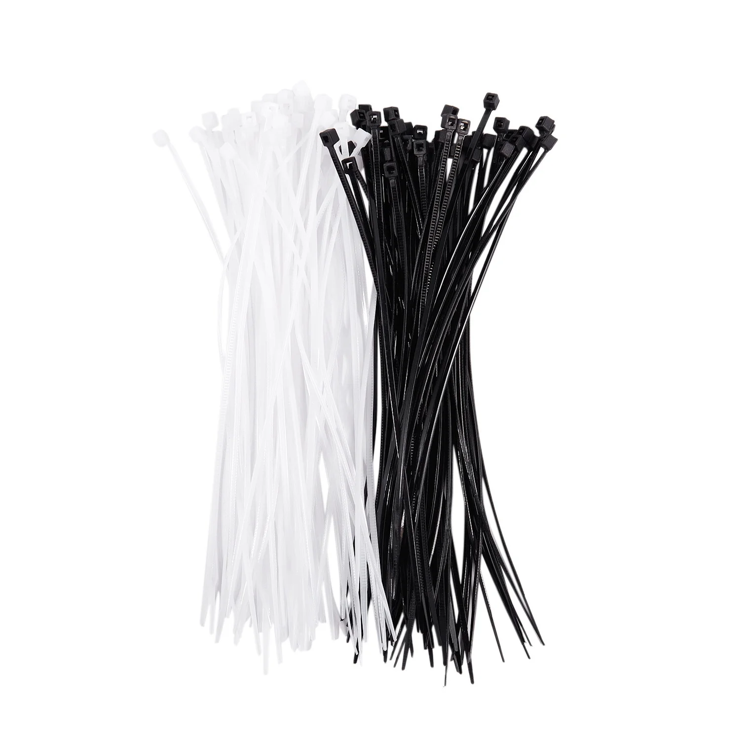 

3mm x 150mm Auto Wire Push Cable Zip Tie Organizer White Black 100 Pcs