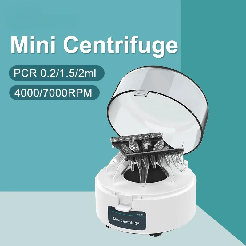 MC-4K 7K Mini Centrifuge Machine Pcr Plasma Centrifuge Lab Microcentrifuge 4000rpm 7000rpm for 0.2/1.5/2ml Centrifuge Tube