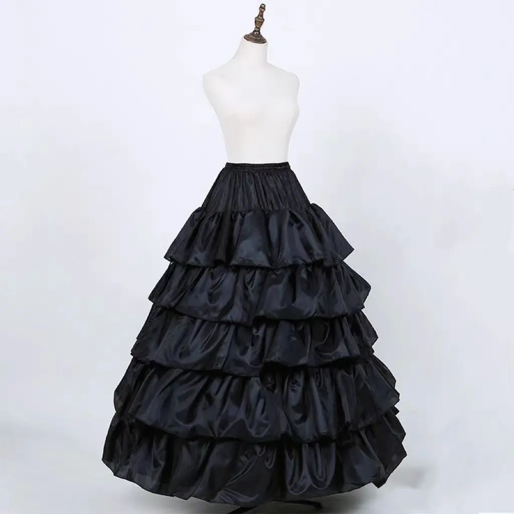 

4 Hoops 5 Layers Ball Gown Petticoats Black Petticoat Crinoline Underskirt Big Ruffle Wedding Accessories Underskirts All Saints