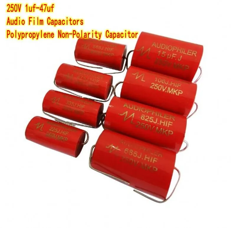 2ps 250V 1uf~47uf MKP Non-Polarity Capacitor Speaker Divider Crossover Capacitor