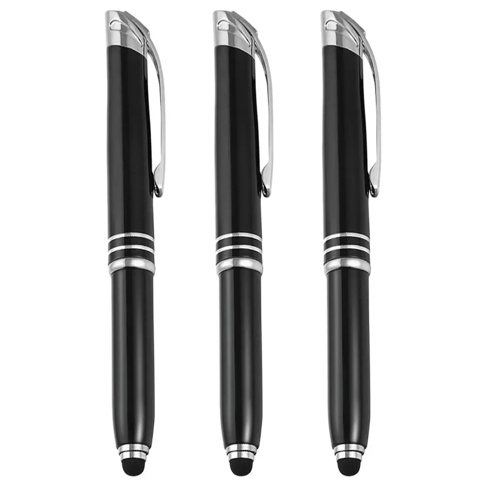 3Pcs Metal LED Light Pens Glow Ballpoint Writing Pens for Touchscreen Devices Crafting Doodling Painting Signatures Student