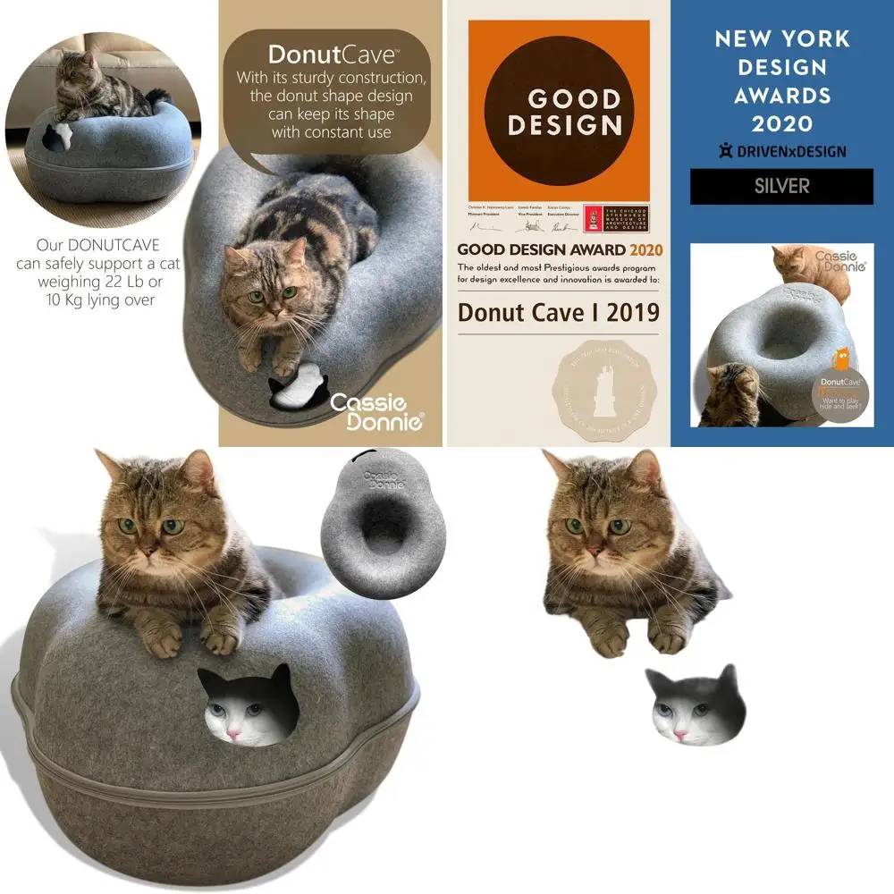 

Роскошная экологичная лежанка-тоннель для больших домашних кошек – моющаяся и просторная, для 2 кошек