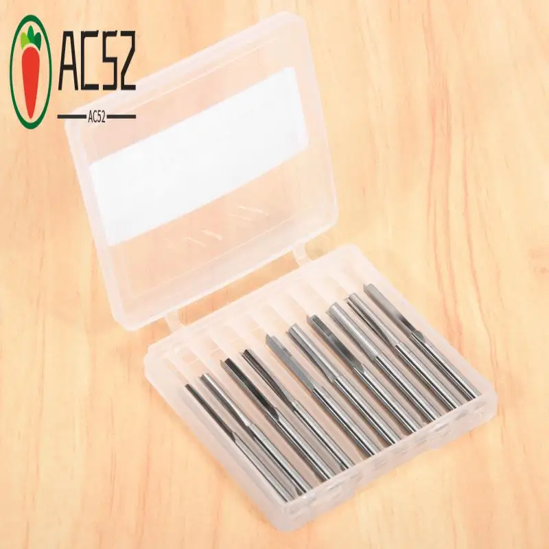 AC52-10Pcs 2 Flute Cnc Router Bits 3.175Mm Straight Slot  Steel Milling Cutter For Wood Mdf Plastic