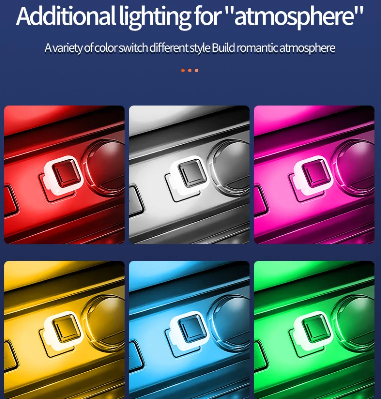 5V Car Mini USB LED Ambient Light Decorative Atmosphere Lamps Portable Light Plug & Play For Home Office Computer