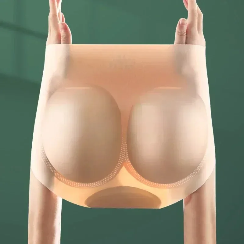 Women's Seamless Booty Lifter Shapewear Panty, Removable Silicone Butt Pads Tummy Control