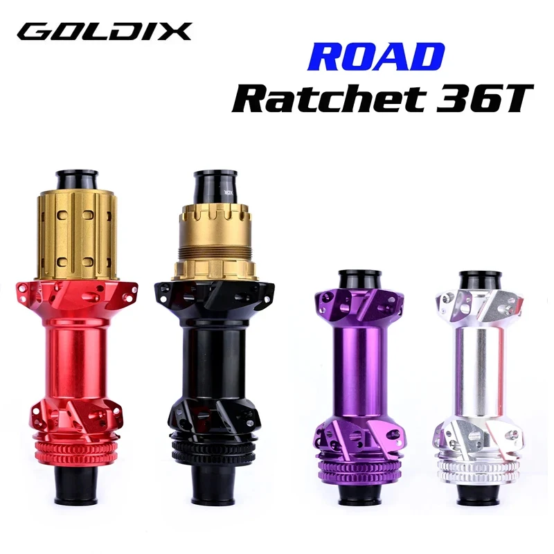 GOLDIX Road Bike Center Lock Straight Pull 24Holes Ratchet 36T lightweight Hub Suitable for HG XDR 11/12 Speed Bicycle Freewheel