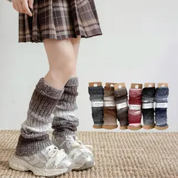 Gradient Knitted Leg Warmers for Girls Autumn Winter Warm Children Socks Fashion Snow Boots Socks Baby and Toddlers Clothing