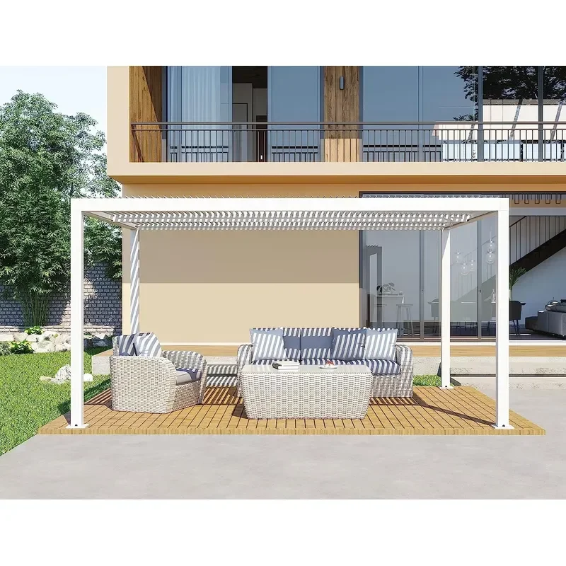 Modern Automatic Patio Gazebo Terrace Outdoor Arches Bioclimatic Aluminium Pergola Opening Motorized Louvred Roof