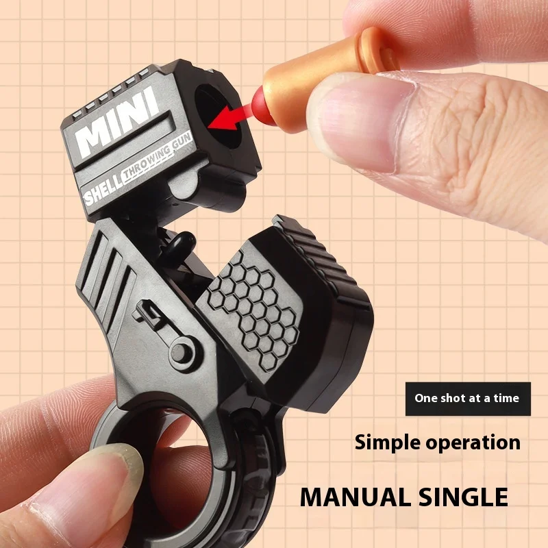 Mini Throwing Ring Gun Popular Mini Finger Decompression Ring Rotating Gun Cool And Can Fire Throwing Shell Toy Gun For Boys Hot