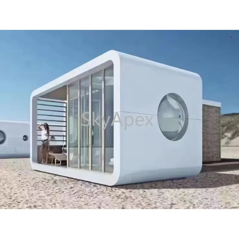 تخصيص فاخر وحدات المحمولة المنقولة فندق أبل المقصورة الحاويات هيكل الصلب الجاهزة منزل مقاوم للماء Fireproo