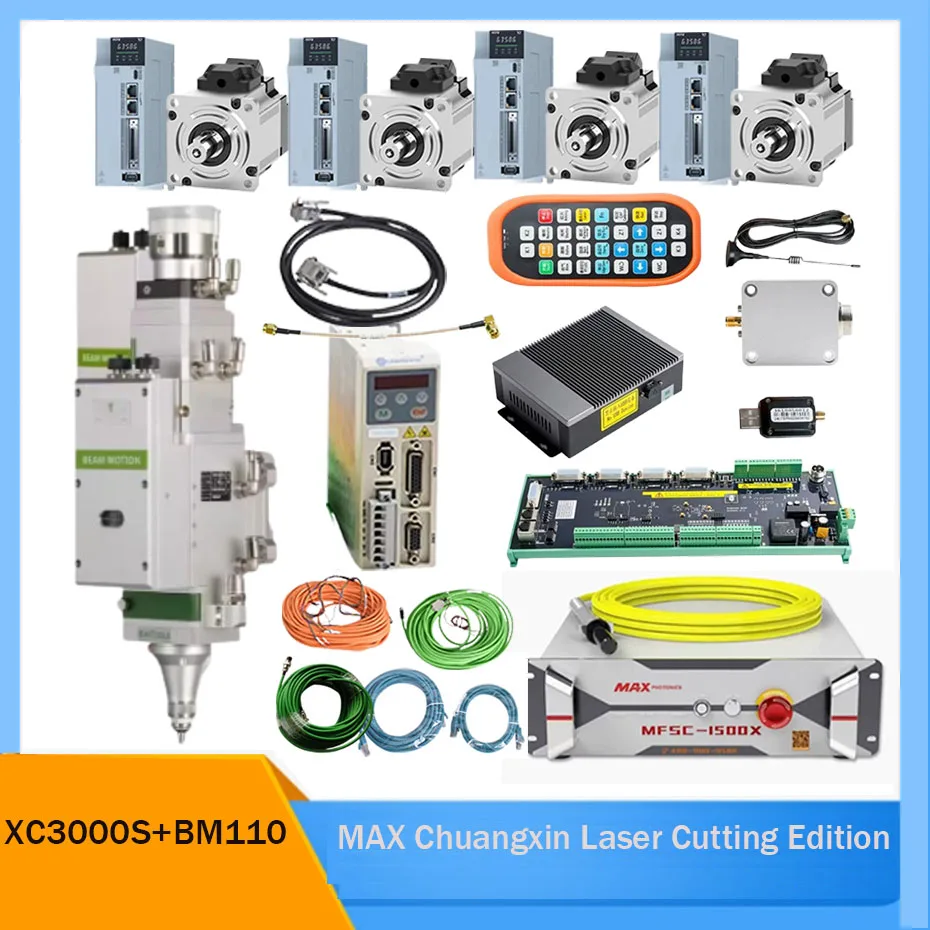 MAX Chuangxin Laser Source Cutting Edition, Laserschneidsystem XC3000S Automatischer Schneidkopf BM110 Hechuan Servo 750W400W