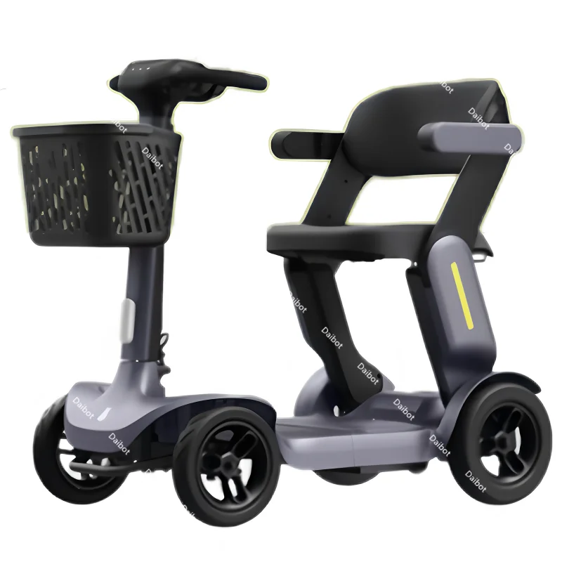 Volwassenen Elektrische Scooter Vierwielige Opvouwbare Gehandicapten 350W 36V Scootmobiel Voor Senioren Lichtgewicht Met Lithiumbatterij
