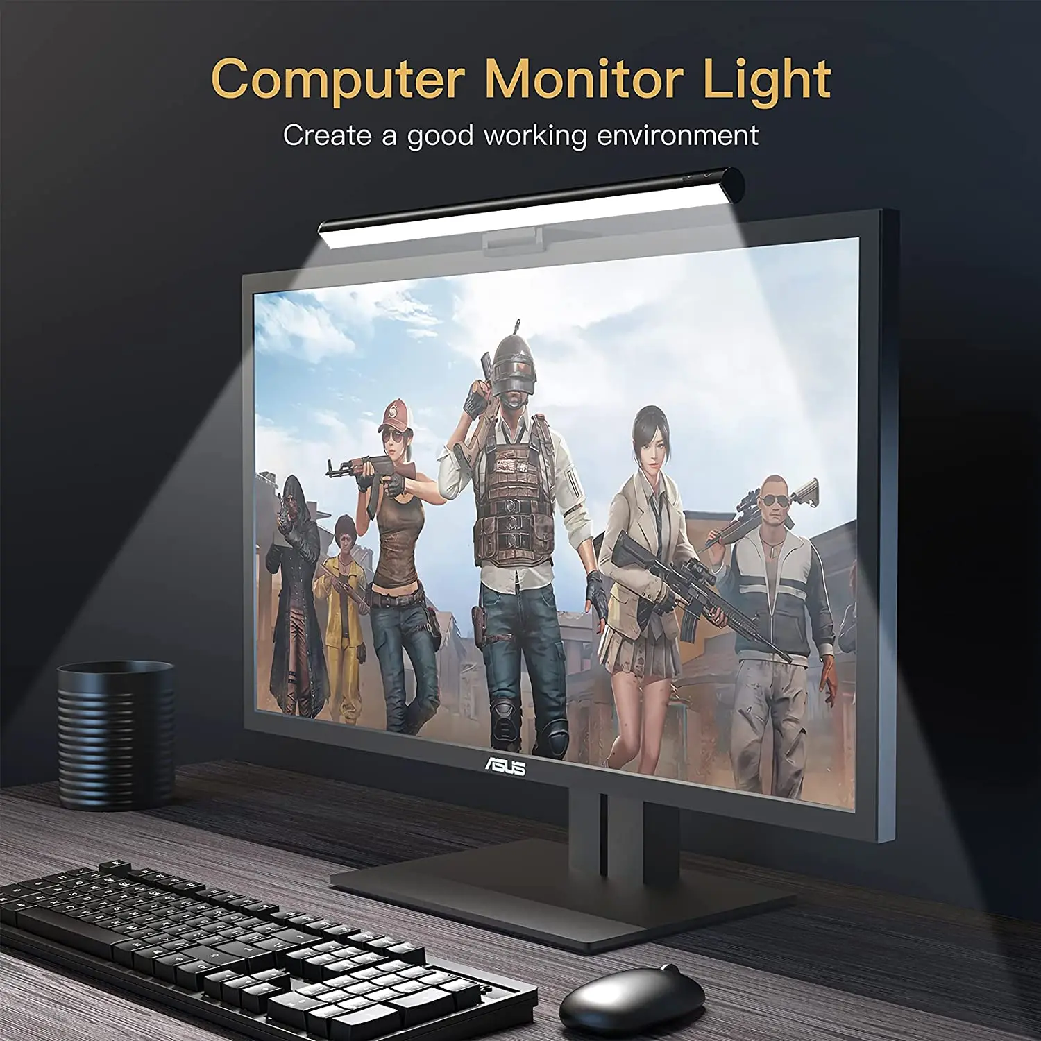 Imagem -02 - Lâmpada de Mesa para Cuidados com os Olhos Barra de Luz de Monitor Led Barra de Luz de Tela de Monitor de pc com Led Rgb de 44 cm Lâmpada de Mesa Suspensa com Alimentação Usb para Leitura com Escurecimento Contínuo