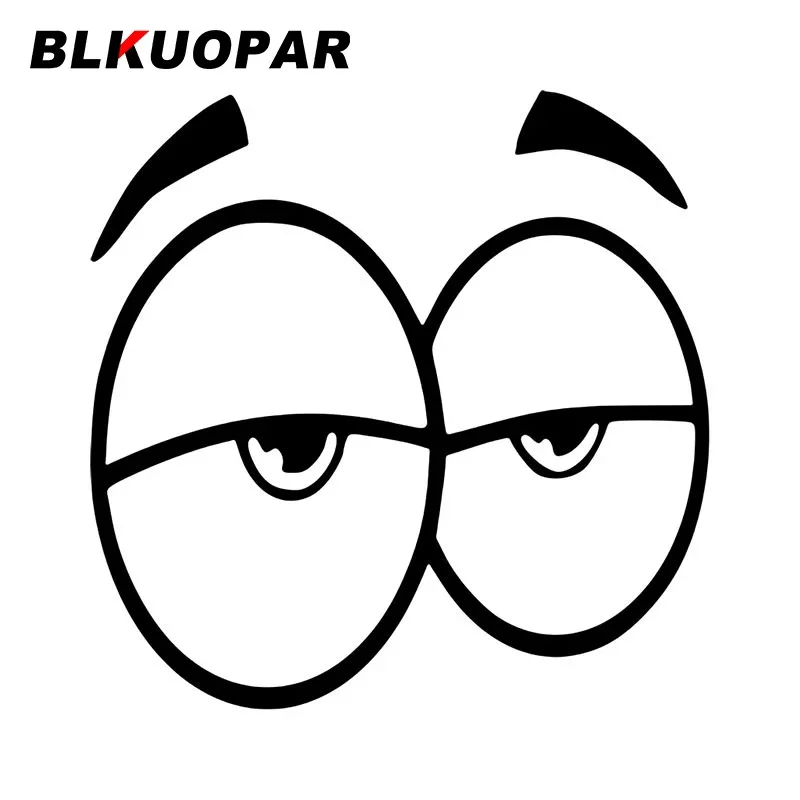BLKUOPAR Interesting Confuse The Eye Expression Car Stickers Occlusion Scratch Decal Die-cut Personality Cartoon Air Conditioner