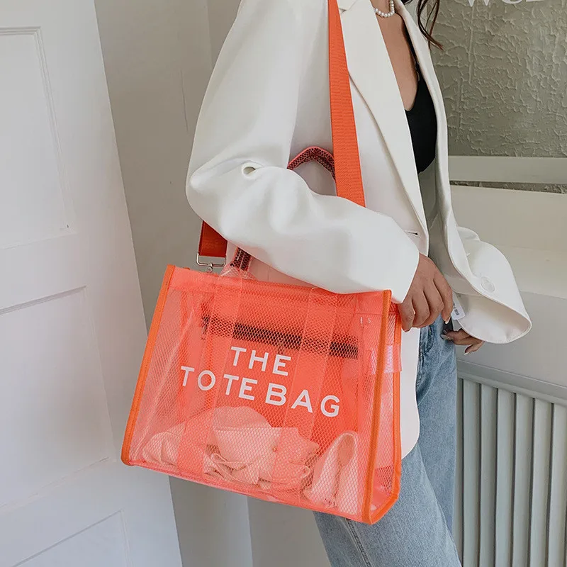 2023 New Luxury Designer The Tote Bag Women Transparent Handbag Messenger Shopping Bag Vacation Beach Bags Sac A Main Femme