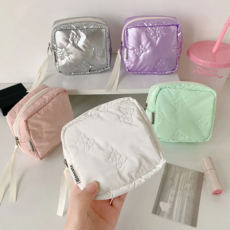 

Многослойный органайзер для наушников, помады, держатель для макияжа, туалетных принадлежностей, ювелирных изделий, милый бант, мини-сумки для хранения гигиенических салфеток