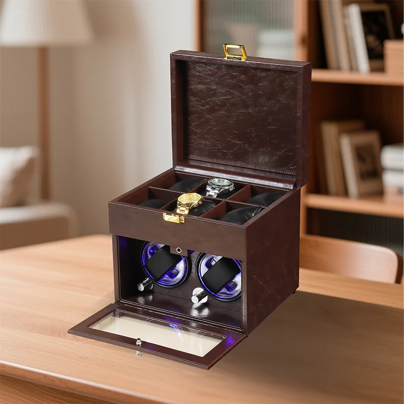 Mechanical Watch Winder Watch Rotator Jewelry Storage Display Box Eco-friendly Customizable Wood Cross-Border Supply Automatic