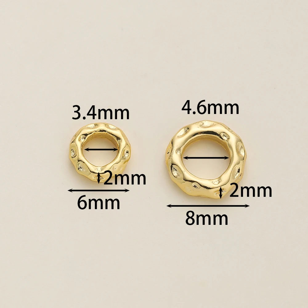 5Pcs/Pack 14/18k Gold Color Plated Big Hole Round Spacer Beads Cap for Jewelry Making Bracelet Necklace DIY Accessories image 2