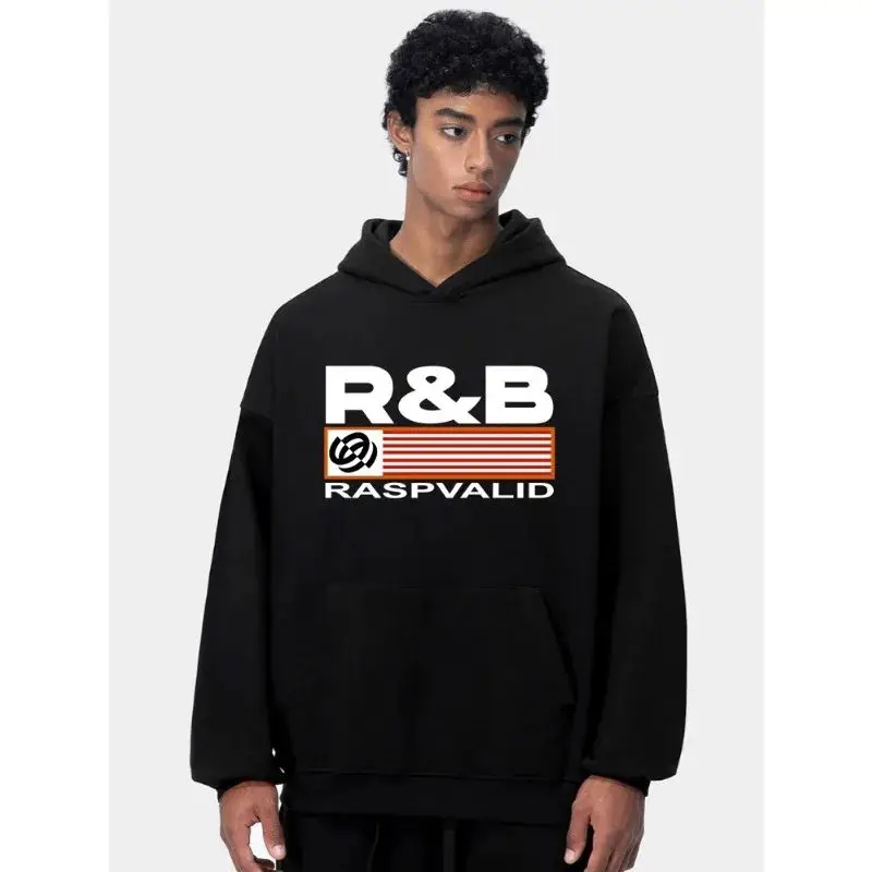 

RASP Graphic Letter Print Hooded Sweater Men and Women Same Style European and American High Quality Couple Fashion Casual Top