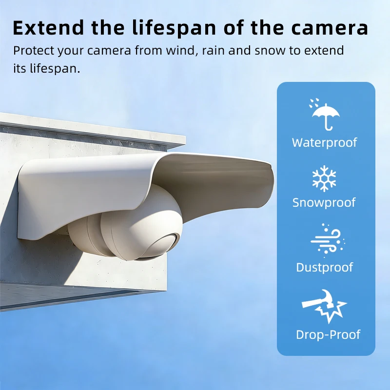 

Metal Security Camera Rain Cover,Sun Shield Weatherproof Glare Protection Cover Sunshade for Suitable for Most Bullets and Dome