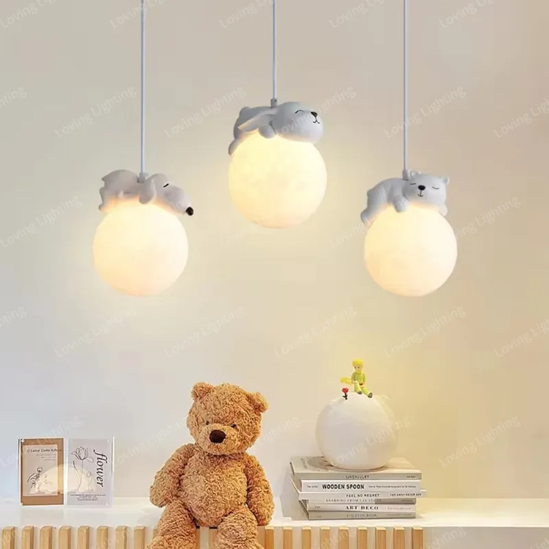 criativo cartoon pendurado luzes led para criancas animais pingente lustres para bebe quarto de criancas lampadas de cabeceira para o quarto eletrodomestico 01