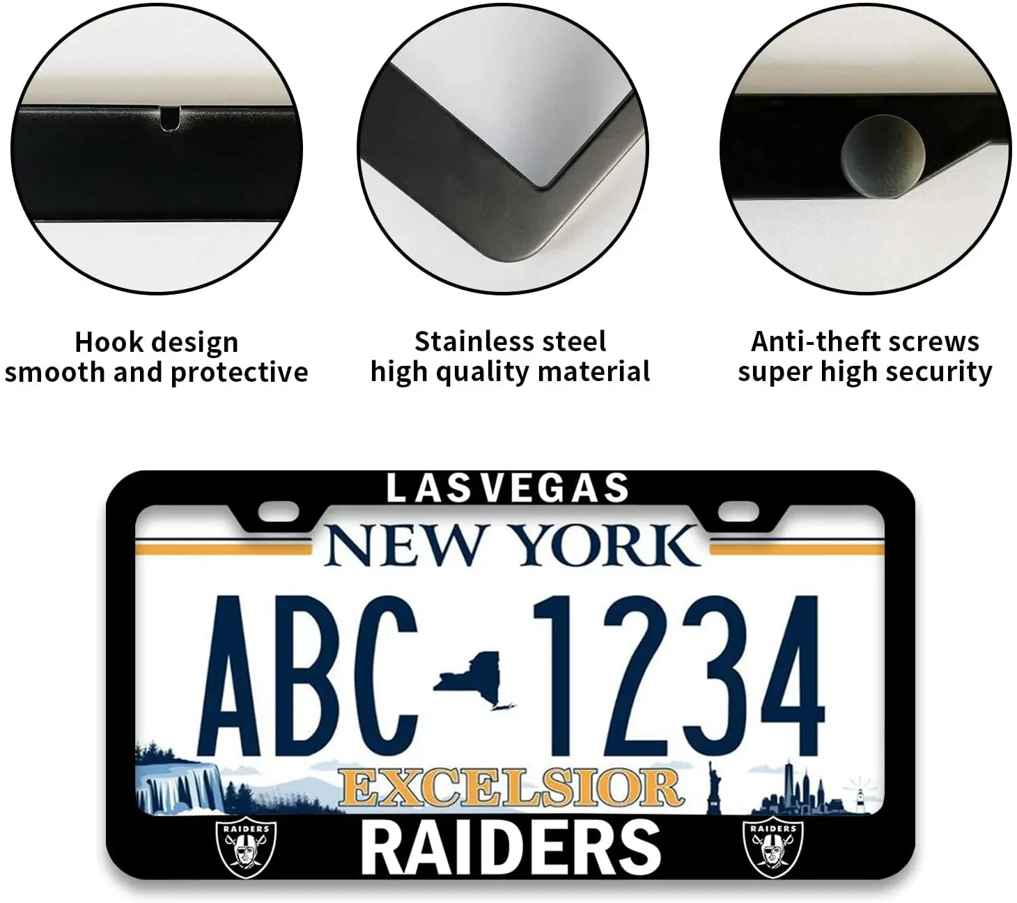 2PCS Novelty License Plate Cover Fit Raider License Plate Frame Licenses Tag with Screw Caps