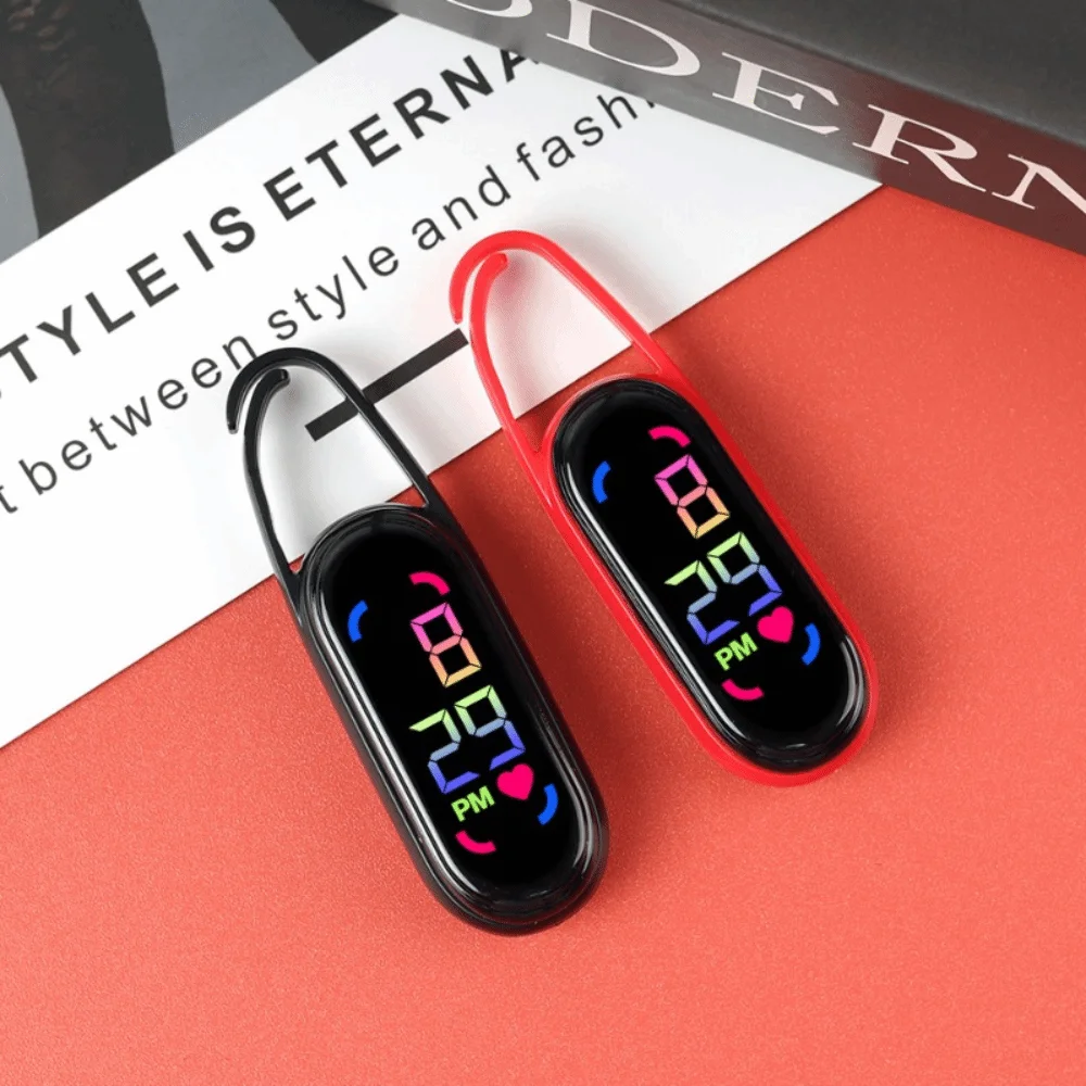 LED Pocket Watch Keychain Big Numbers Digital Display Electronic Hanging Watch Waterproof Multipurpose Digital Watch Kid Adult
