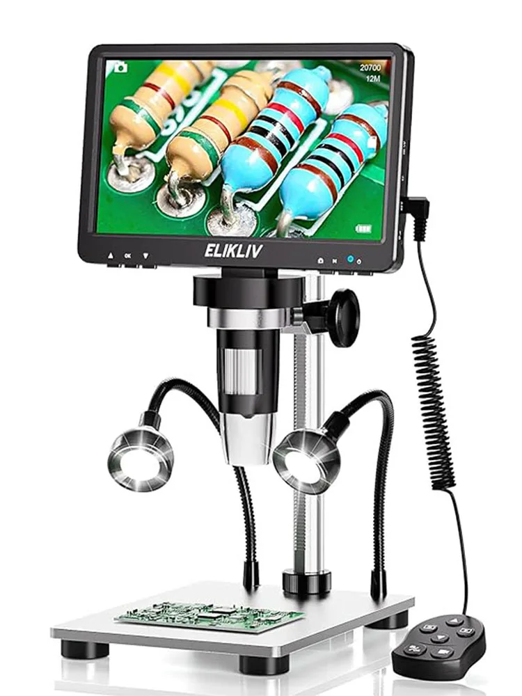 Elikliv DM9 7'' Digital Mikroskop 50X-1200X Video Mikroskop Kamera Einstellbare HD LCD Für PCB Elektronik Löten Werkzeuge
