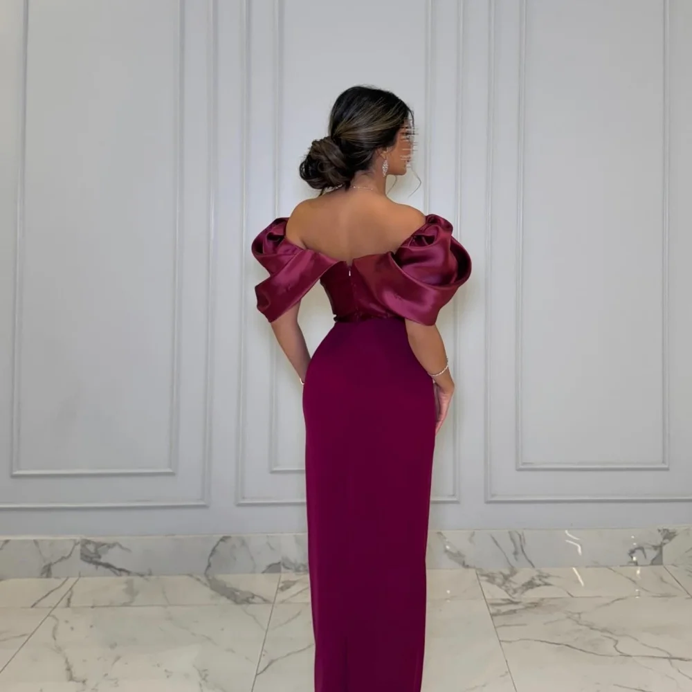 Bella Customized Rose Red Off the Shoulder Four-Way Stretch robes de soirée Mermaid Evening Dresses Floor-Length Wedding Dress