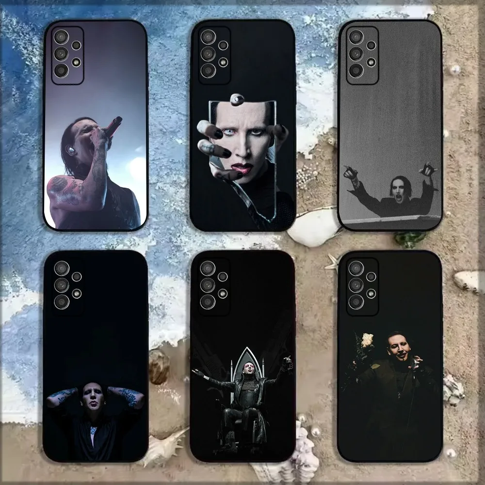 Singer M-Marilyn Manson Phone Case For Samsung Galaxy A13,A21s,A22,A31,A32,A52,A53,A71,A80,A91 Soft Black Shell